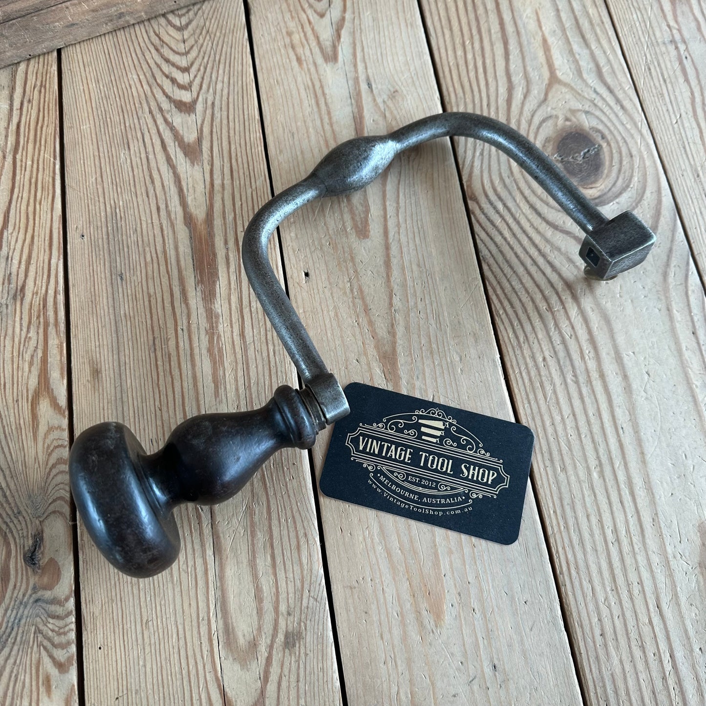 T9019 Antique FRENCH Early Style BRACE Ornate Handle Drill