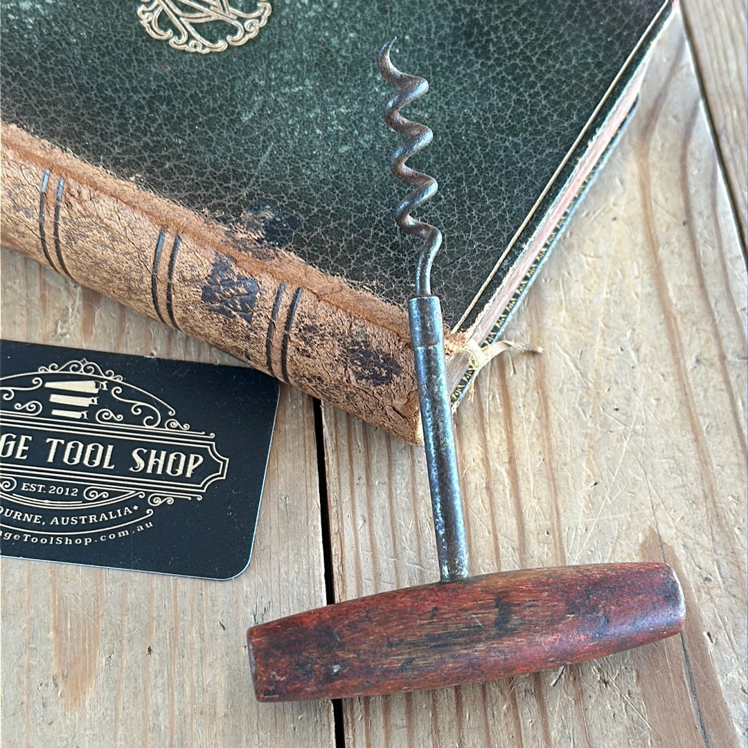 H870 Vintage wooden handle BOTTLE OPENER CORKSCREW