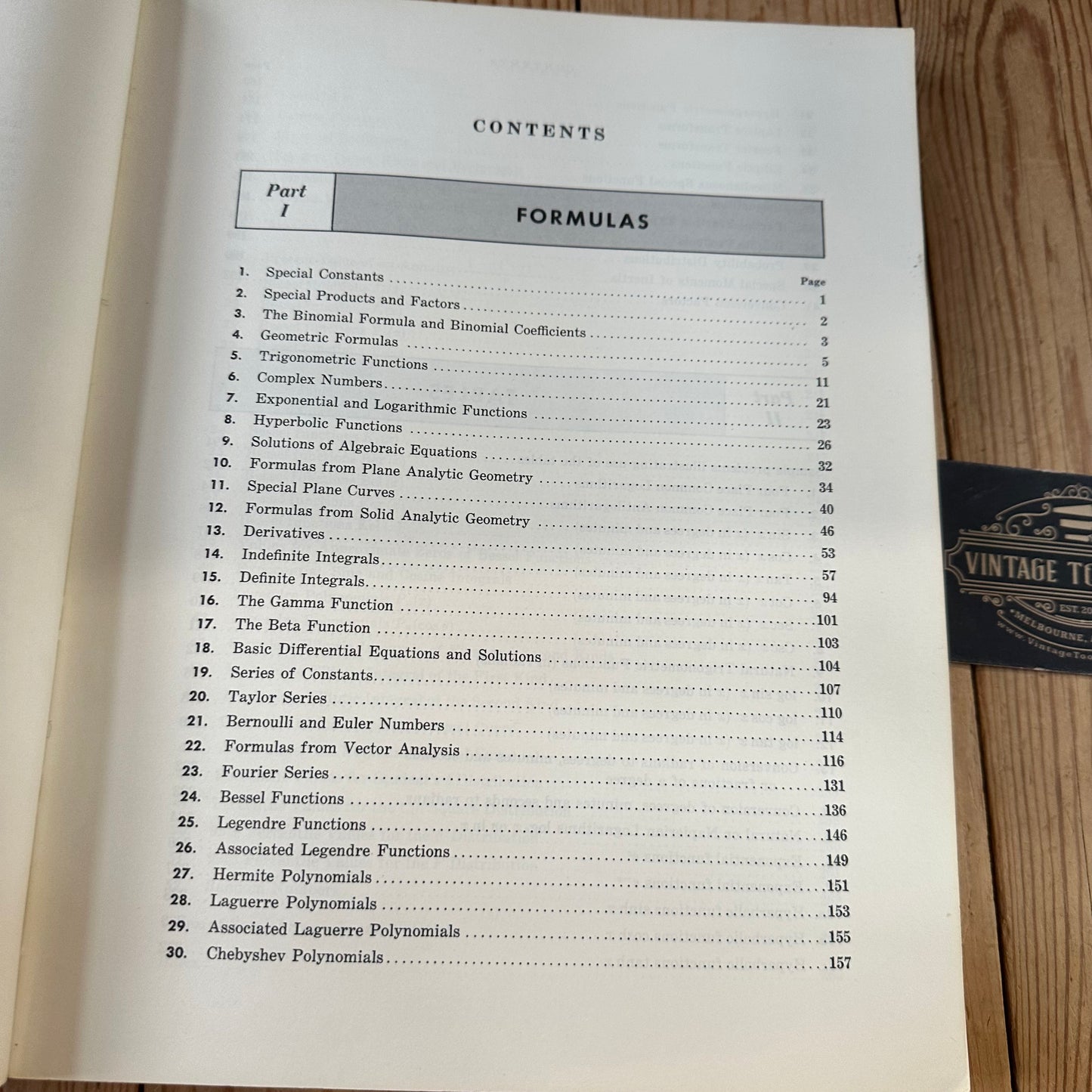 XBN115 Vintage 1968 BOOK MATHEMATICAL HANDBOOK of FORMULAS and TABLES by M.R.Spiegel