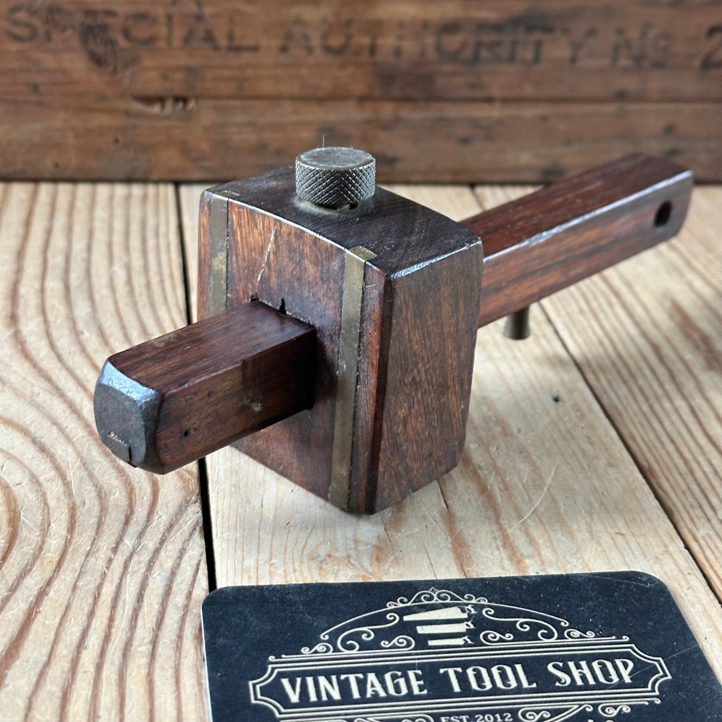 H2478 Vintage English made Rosewood BRASS Mortise and marking GAUGE