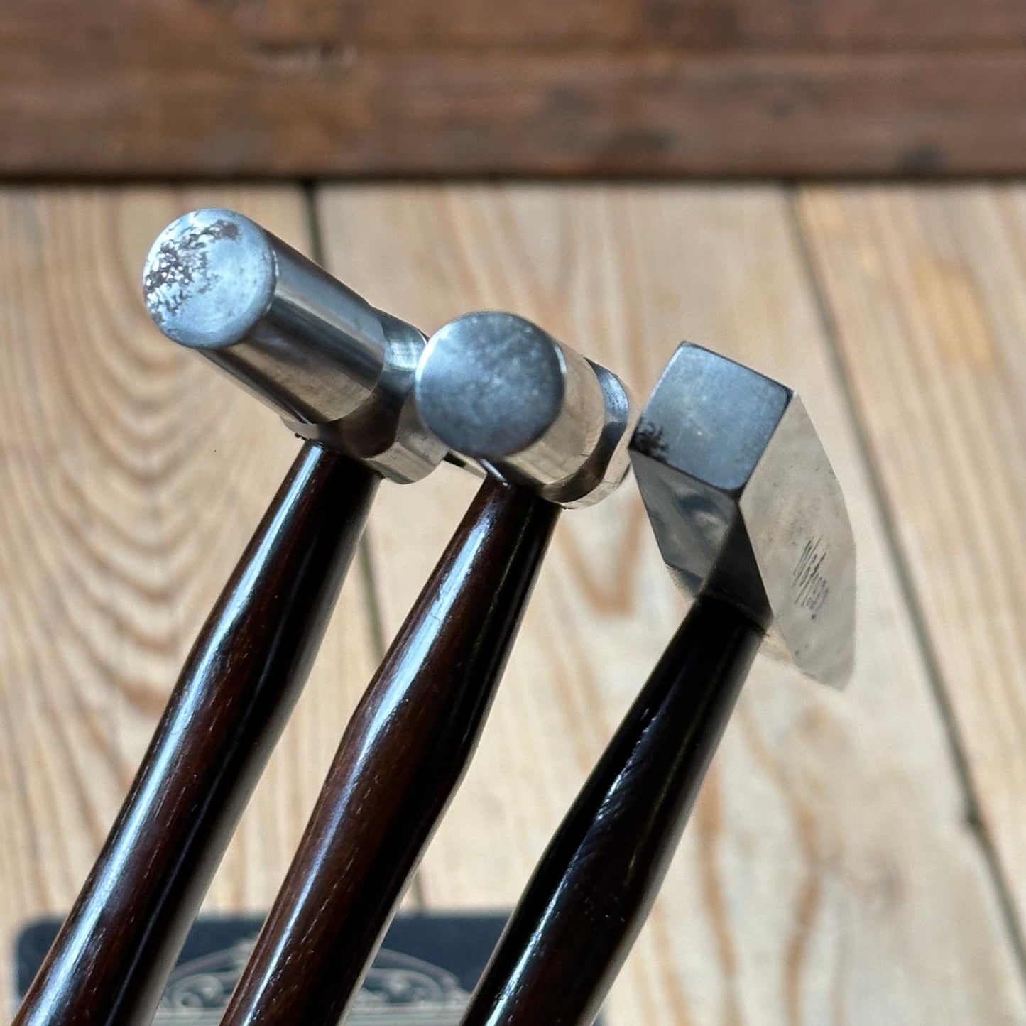 SOLD. N1697 INCREDIBLE! Vintage dated 1932 3x PRESENTATION Jewellers Metalworking HAMMERS