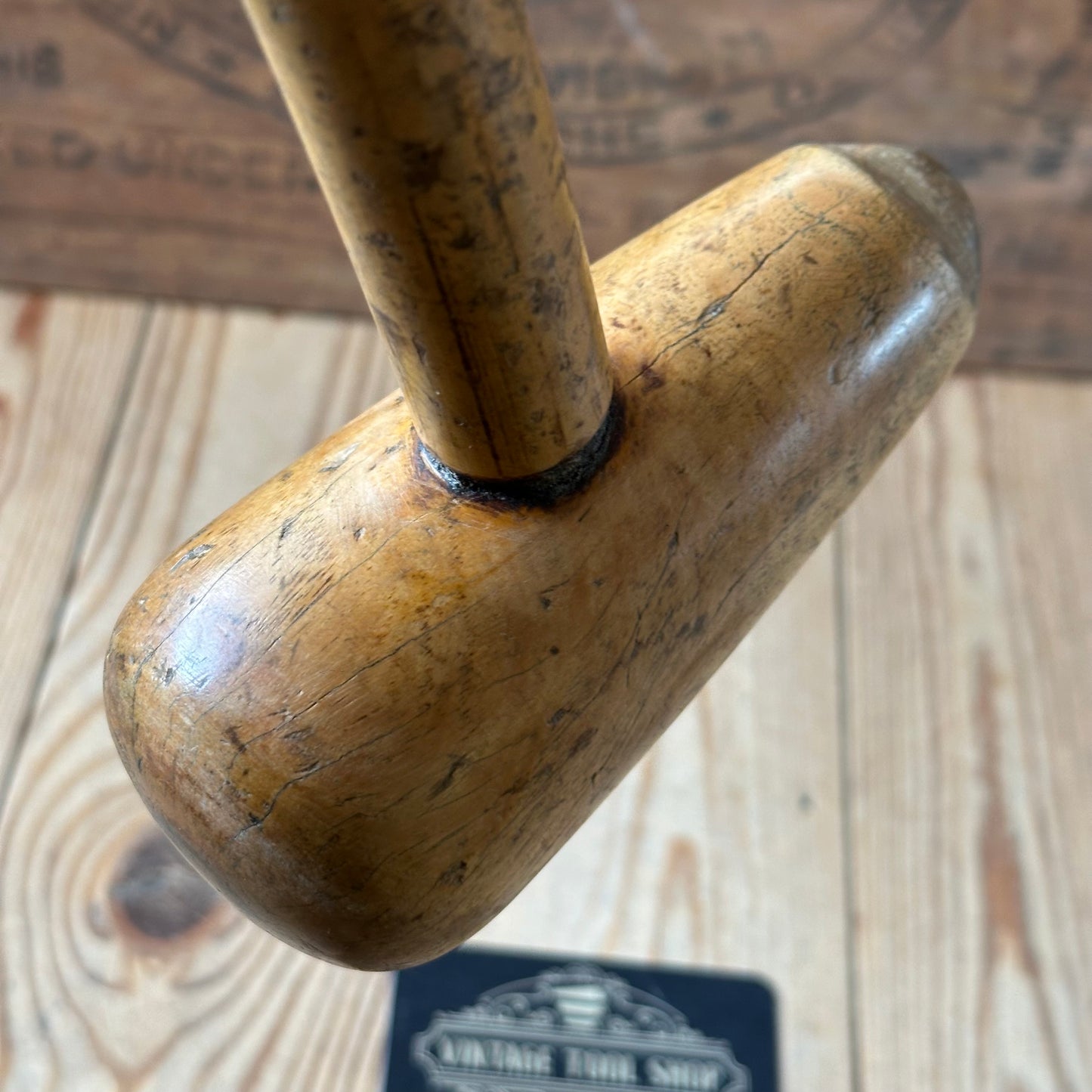 H2452 Vintage LIGNUM Lead BOSSING MALLET plumbers mallet