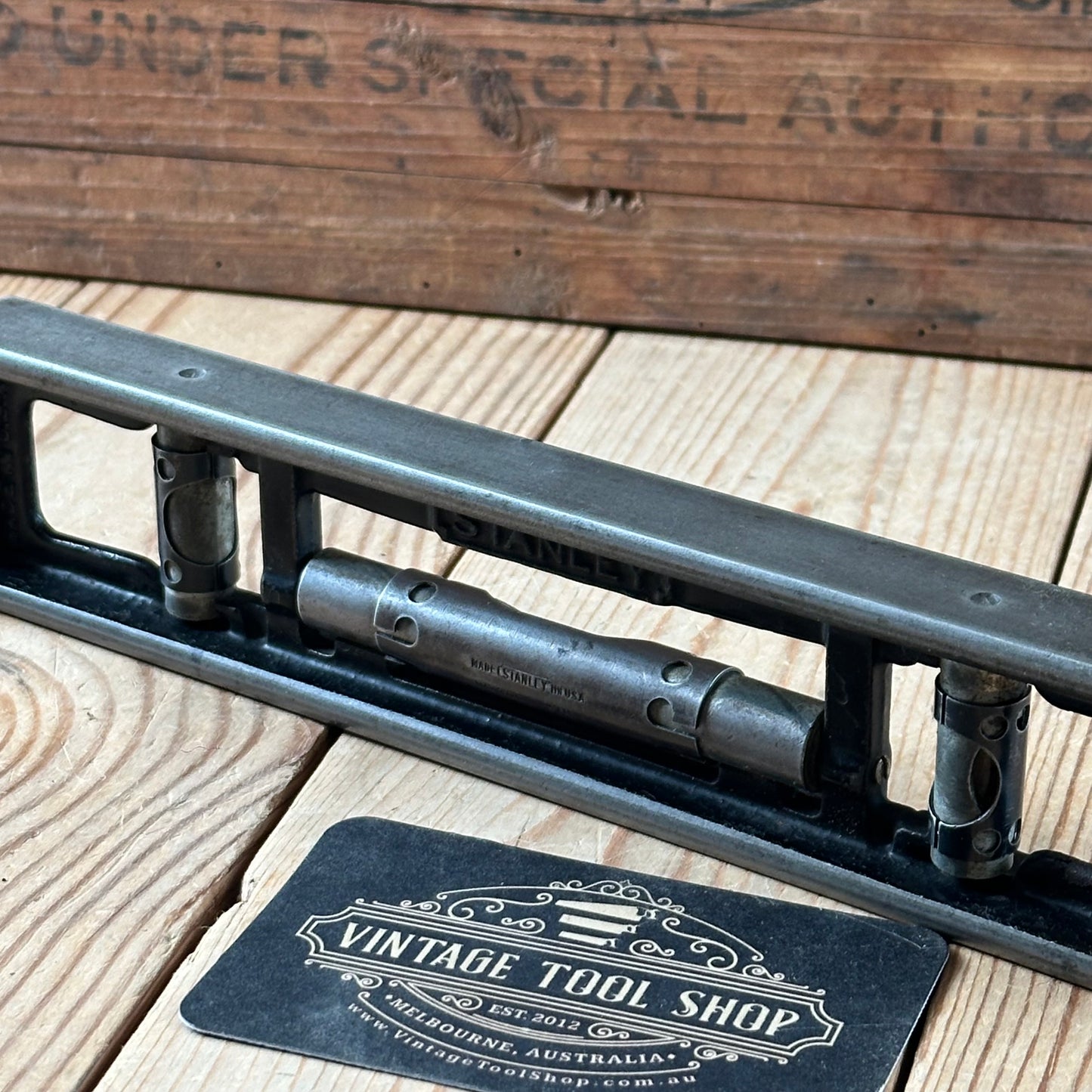 H2501 COOL! Vintage STANLEY No:36G 9” engineers METAL SPIRIT LEVEL