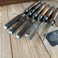 H2459 ICONIC! Vintage set of 6 x TITAN AUSTRALIA No:101 Registered Firmer CHISELS