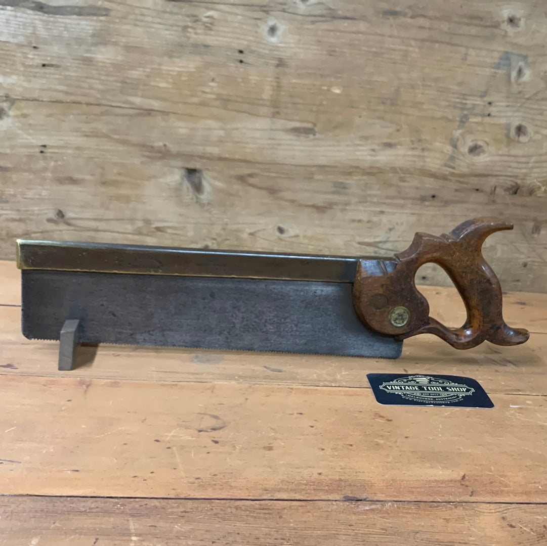 SOLD S508 Premium Quality SHARP! Vintage RICHARD GROVES & SONS 12” 12ppi XCUT Carcass brass back SAW backsaw