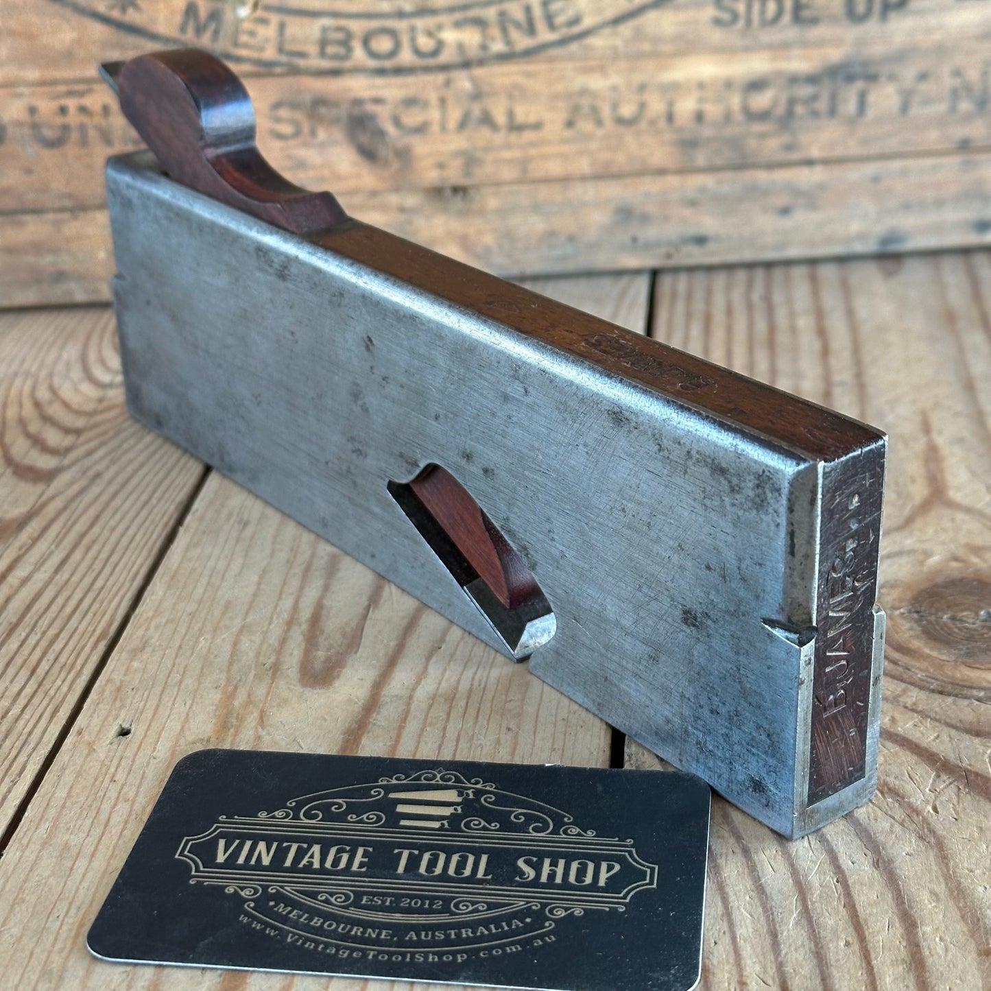 N1923 Antique SPIERS Scotland 3/4” 19mm wide Iron & MAHOGANY INFILL Shoulder PLANE