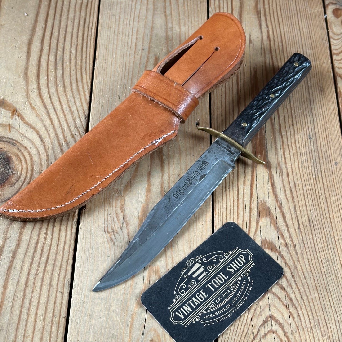 K60 Vintage Original German BOWIE KNIFE in leather sheath