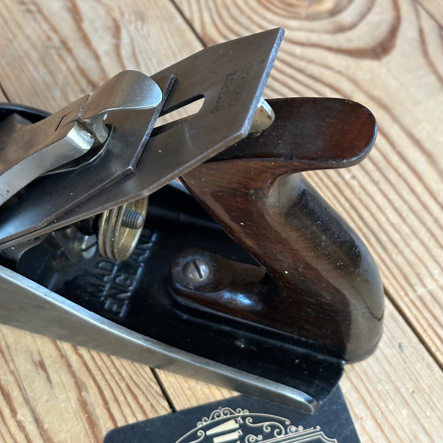 H2487 TIDY! Vintage STANLEY England No.4 1/2 smoothing PLANE IOB
