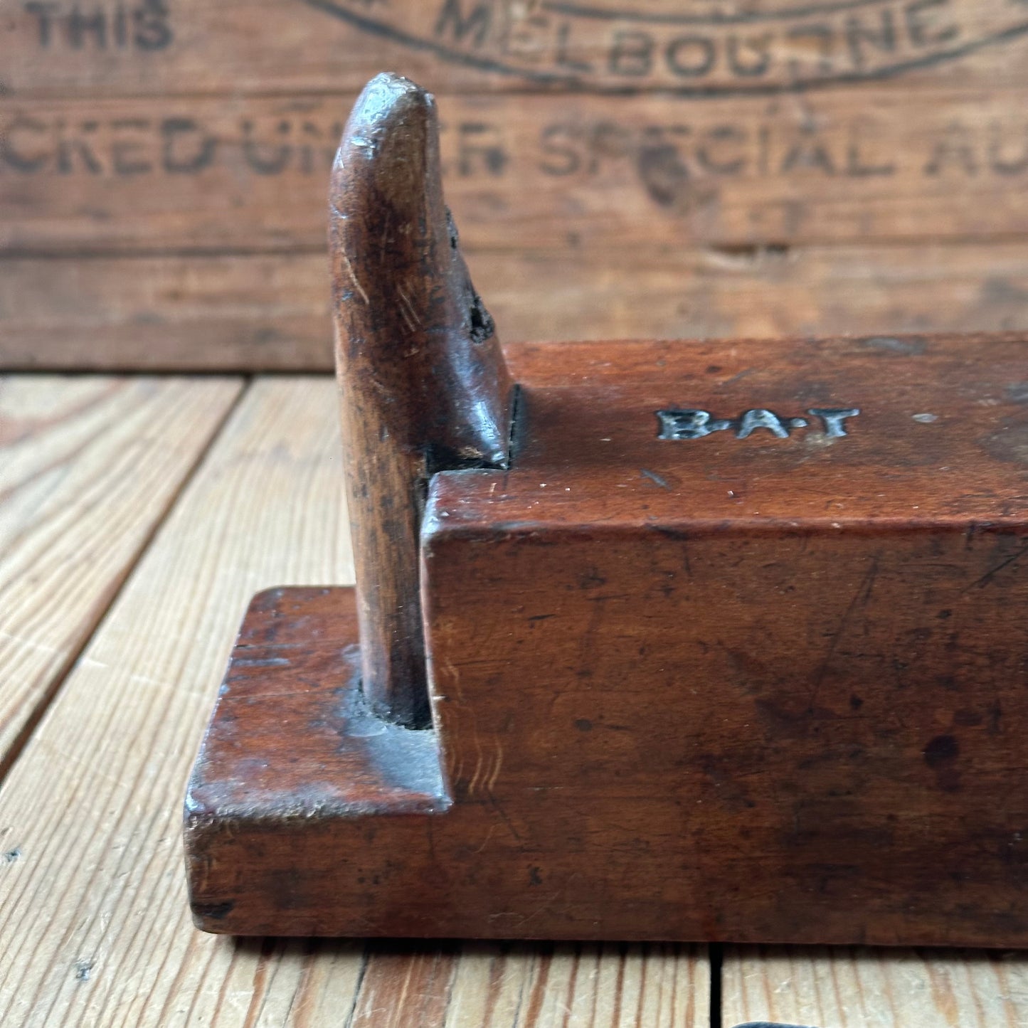 Y187 Antique FRENCH FRUITWOOD Wooden PLANE display