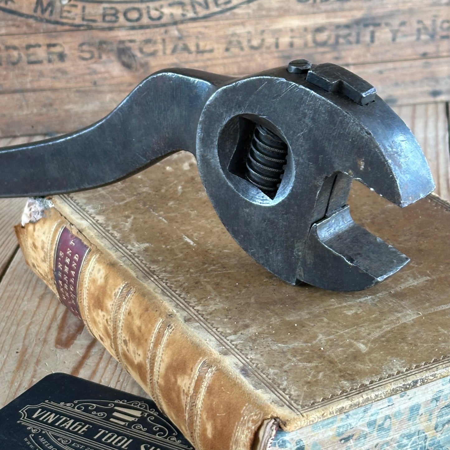 N1446 LARGE! 14” Vintage Adjustable “S” WRENCH