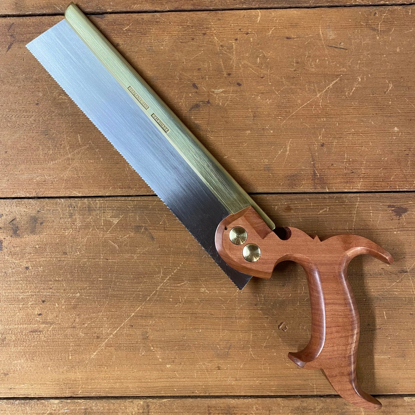 VHS189 HERITAGE SAWS Custom 10” CARLTON model 15 ppi DOVETAIL SAW with TAS MYRTLE Handle