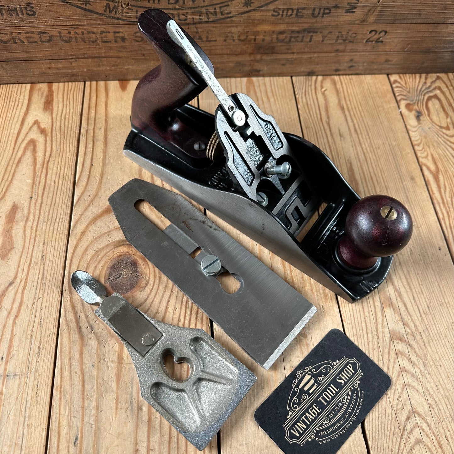 N1822 TIDY! Vintage STANLEY England No.4 1/2 smoothing PLANE