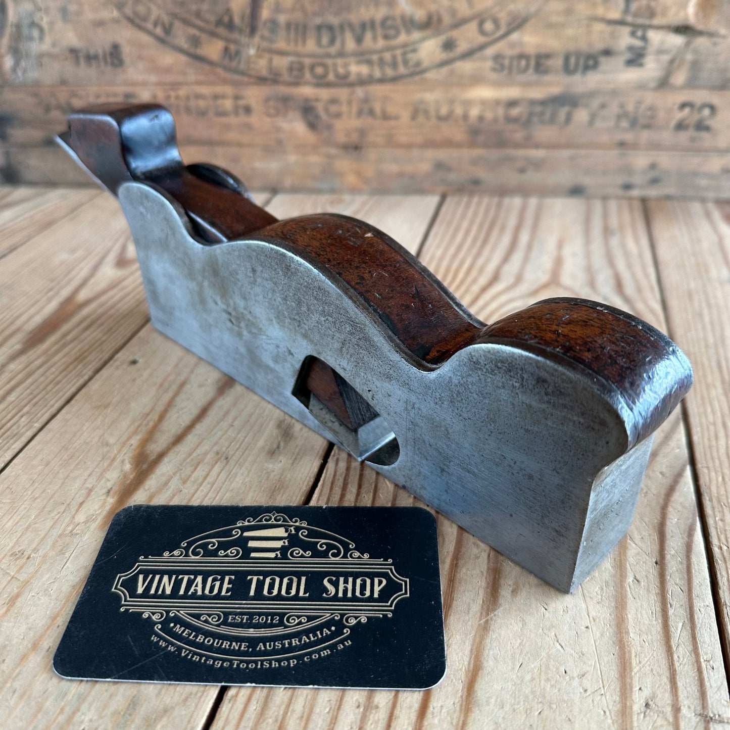 N1158 UNIQUE! Antique PATENT METAL probably NORRIS INFILL Shoulder PLANE I.SORBY blade