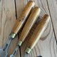 D1916 Vintage 3 x MATHIESON Scotland PARING Gouges CHISELS Boxwood Handles