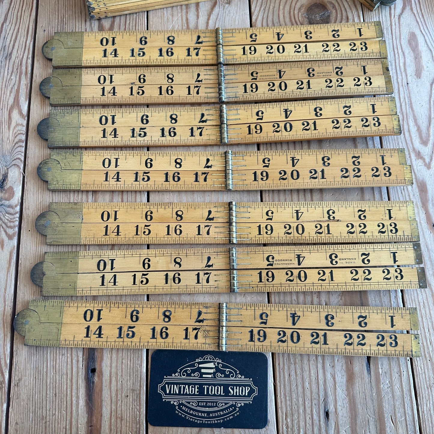 D1995 NEW! 1 x Vintage unused SMALLWOOD England No.454 BOXWOOD Imperial 24” RULER