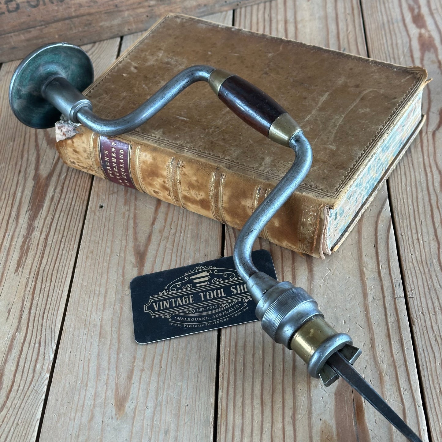 SOLD. H2007 EARLY! Antique 1867-1878 MILLERS FALLS USA No.4 ROSE CHUCK BRACE DRILL