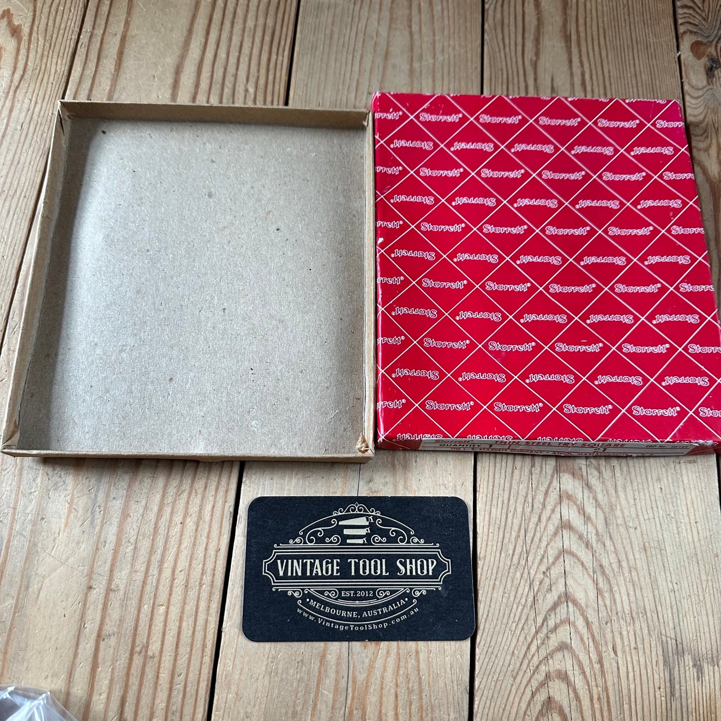 H2450 Vintage STARRETT USA No.21 thin steel metal SQUARE IOB