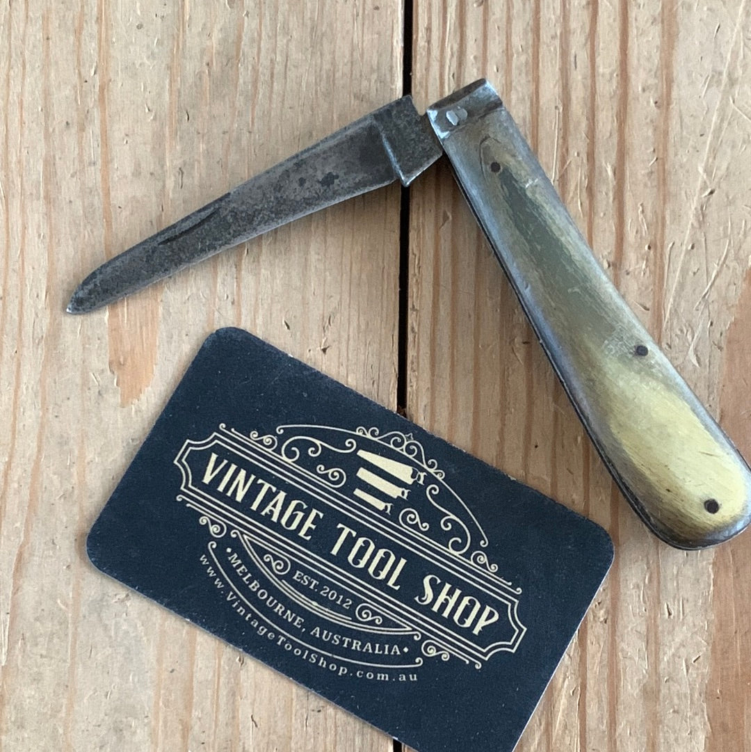 SOLD D1276 Vintage Sheffield G.BUTLER England HORN handled folding POCKET KNIFE
