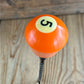 TR128 Repurposed neon Orange “5” POOL BALL awl by Tony Ralph