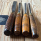N1762 Vintage 4 x ADDIS Carving GOUGE CHISEL Set