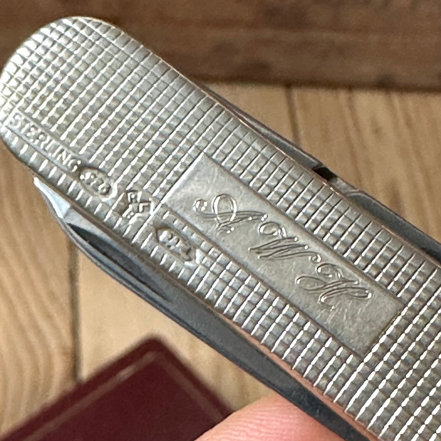 K51 Vintage engraved Victorinox SWISS 925 Barleycorn Pattern STERLING SILVER Tool SWISS ARMY KNIFE