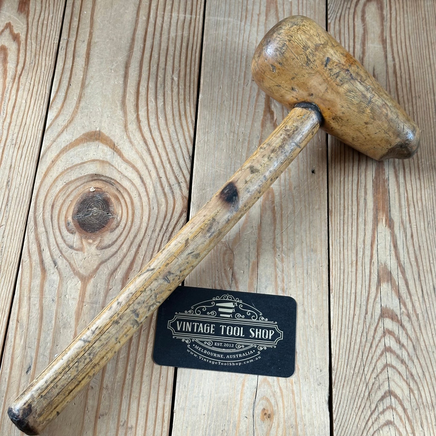H2452 Vintage LIGNUM Lead BOSSING MALLET plumbers mallet