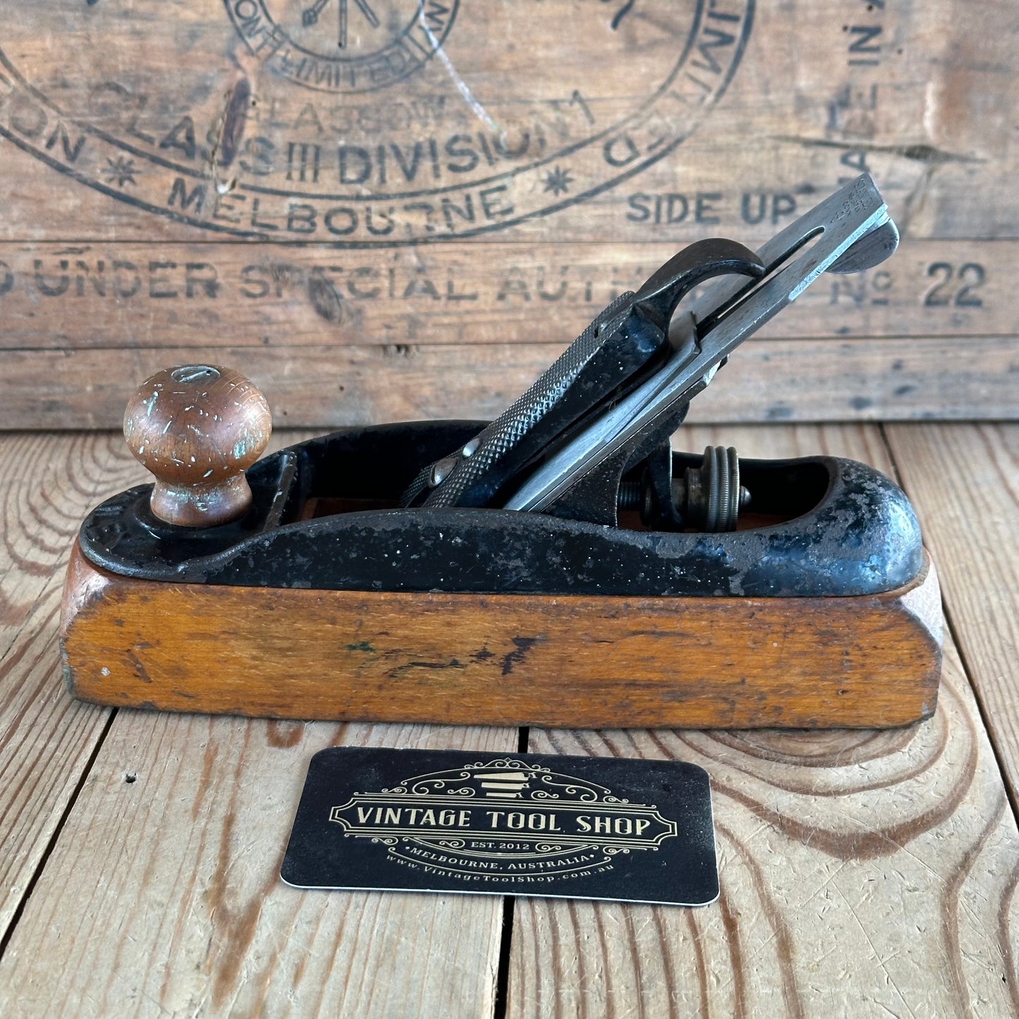 N1171 Antique STANLEY Rule & Level No.22 transitional PLANE