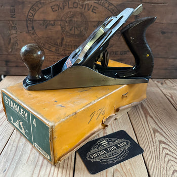 H2477 Vintage STANLEY England No.4 smoothing PLANE IOB