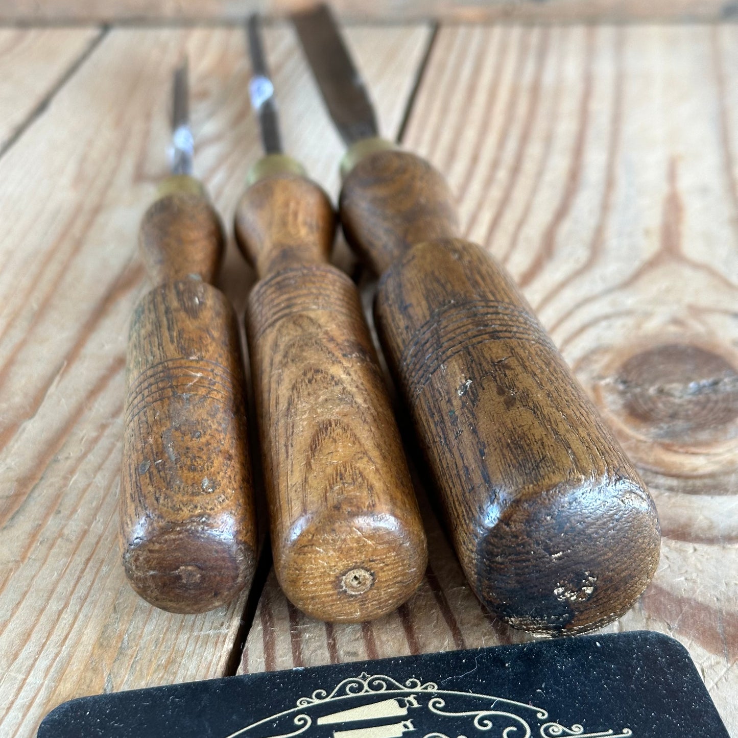 T9445 Vintage set of 3 x woodcarving CARVING GOUGES