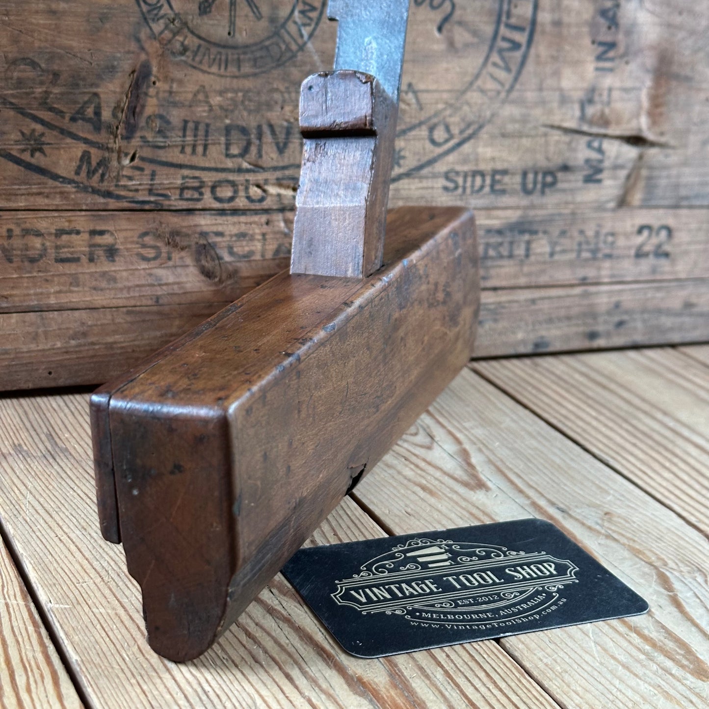 Y574 Antique FRENCH Wooden moulding PLANE display