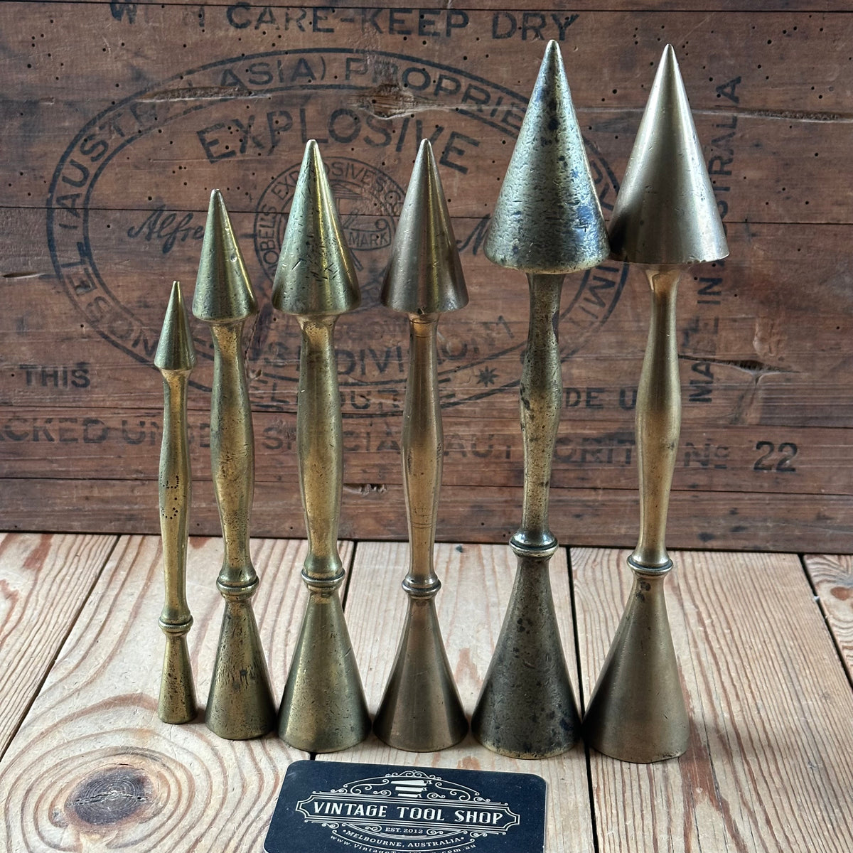 D1435-D1440 RARE! Vintage 1x BRASS Bronze Pipe Organ TUNING CONES