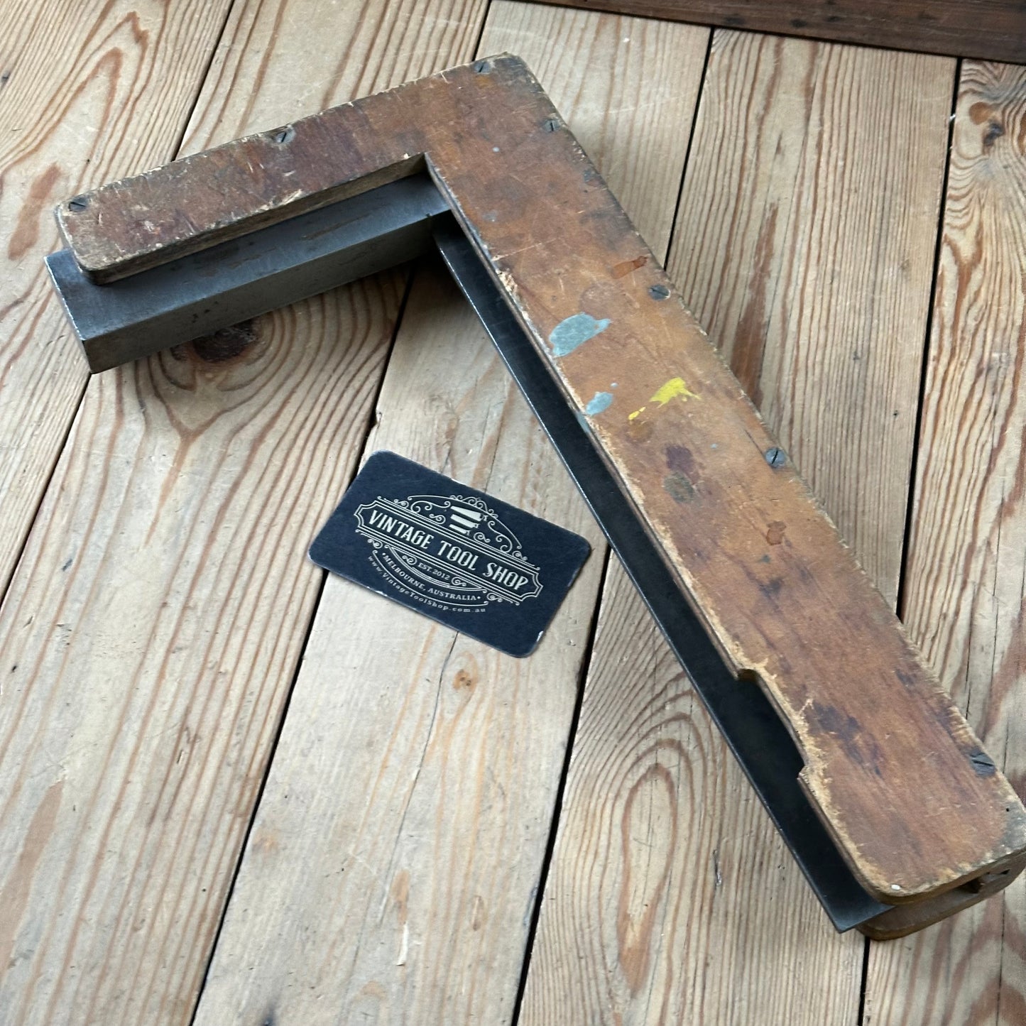 H2429 NICE! Vintage MOORE & WRIGHT 14” England Engineers METAL SQUARE