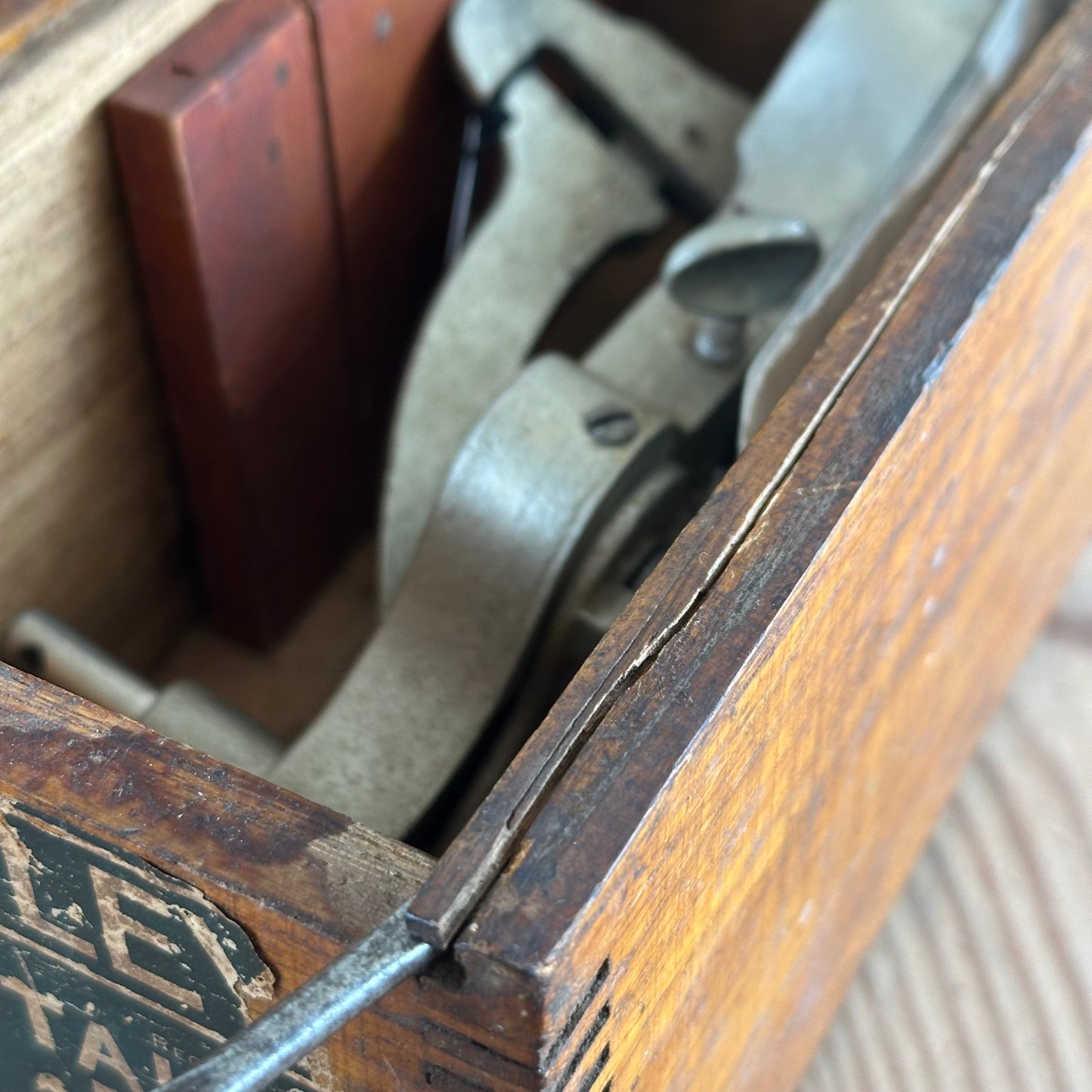 RARE! H2368 Vintage STANLEY USA No.444 Dovetail Tongue & Groove PLANE with cutters IOB