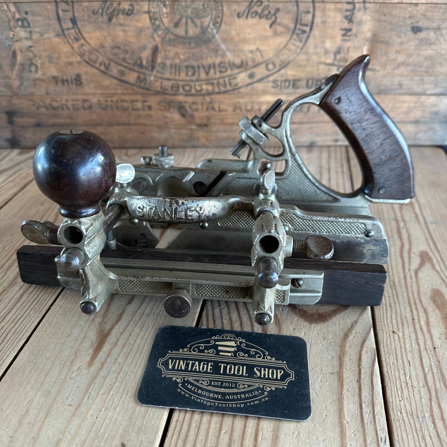 H1872 Vintage STANLEY USA Sweetheart era 1921-35 No.45 Combination PLANE with 18 cutters