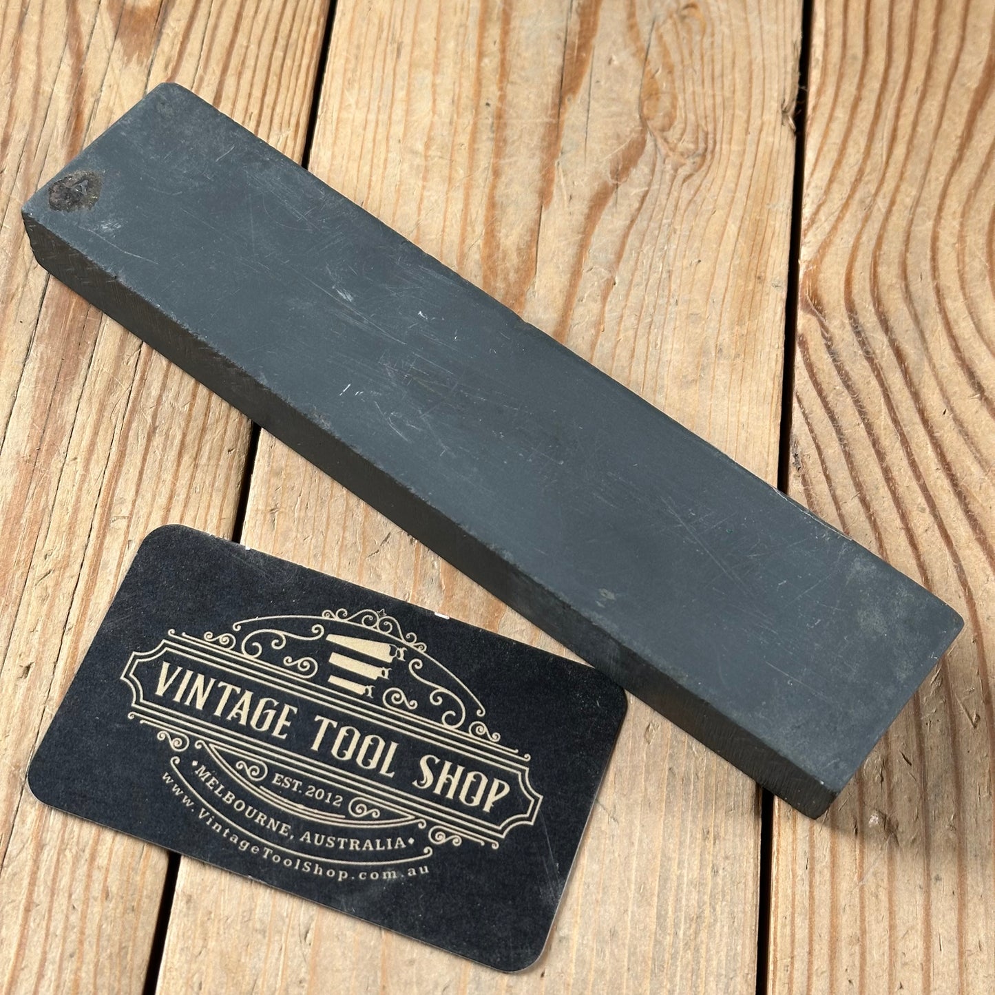 A380 Vintage LARGE German WATER HONE partial label BARBERS STONE Natural sharpening stone waterstone