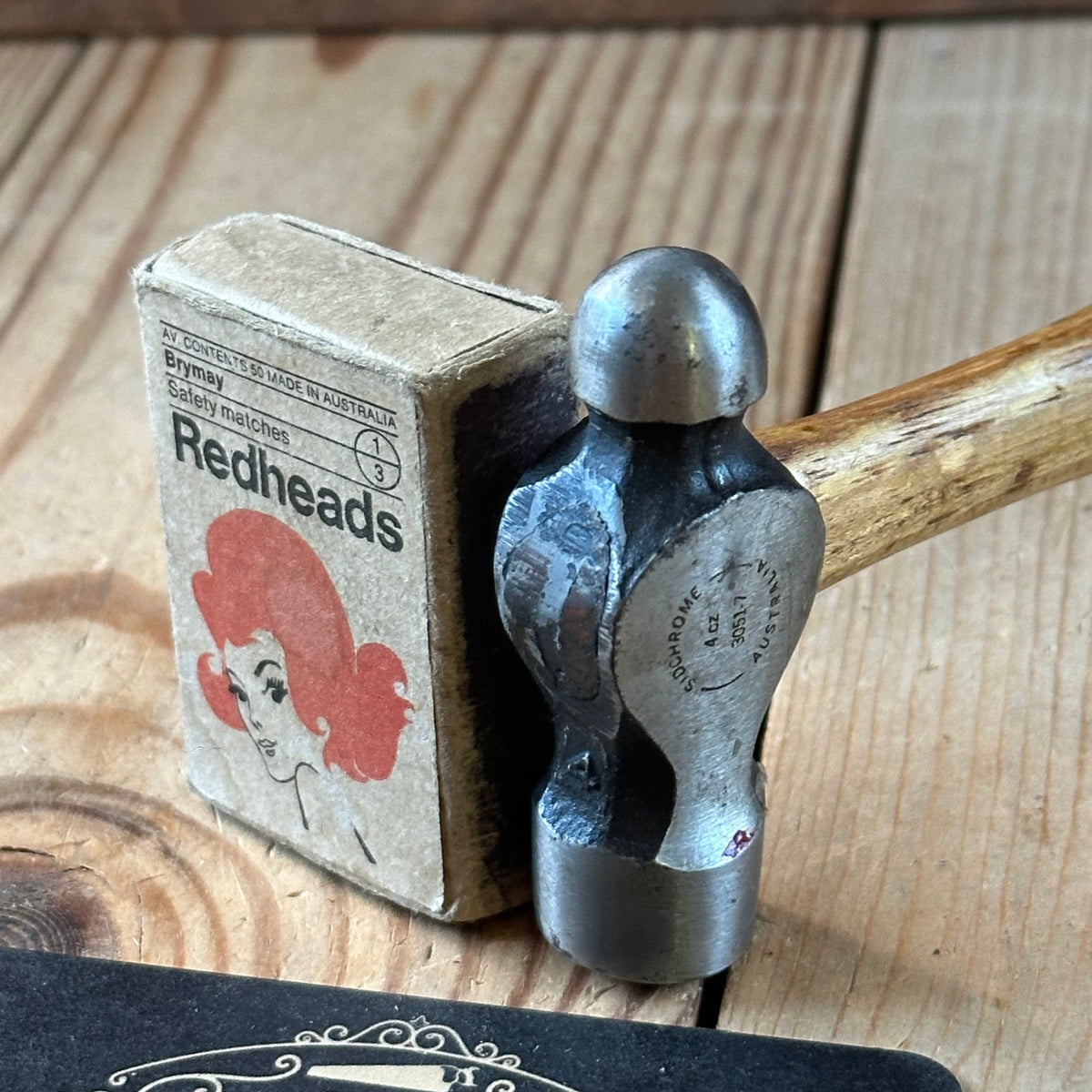 N1858 RARE SIZE! Vintage SIDCHROME Australia small 4oz BALL PEEN pein Hammer