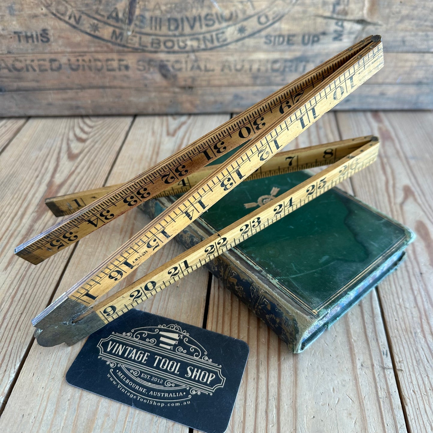 H1595 Vintage RABONE England No.1167 36” “BLINDMANS” bold font boxwood RULER