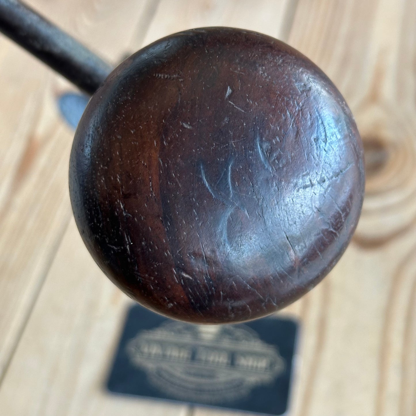 T2947 Antique JOHN FRAY 8” Pewter Ring Cocobolo Handled Drill BRACE