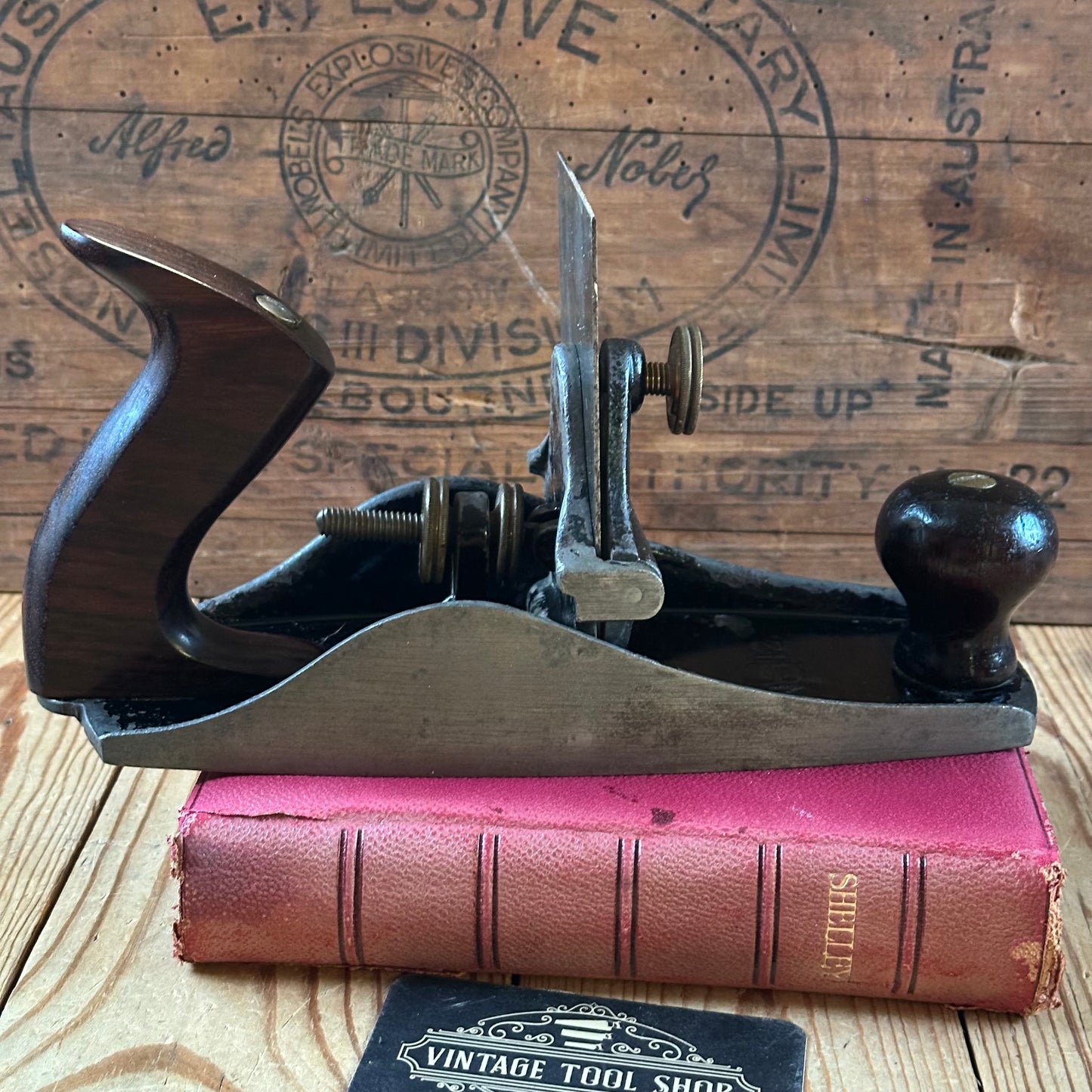 N1702 Vintage STANLEY no.112 scraper PLANE Rosewood handles