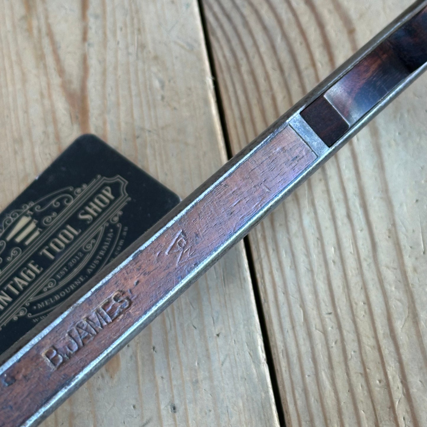 N1923 Antique SPIERS Scotland 3/4” 19mm wide Iron & MAHOGANY INFILL Shoulder PLANE