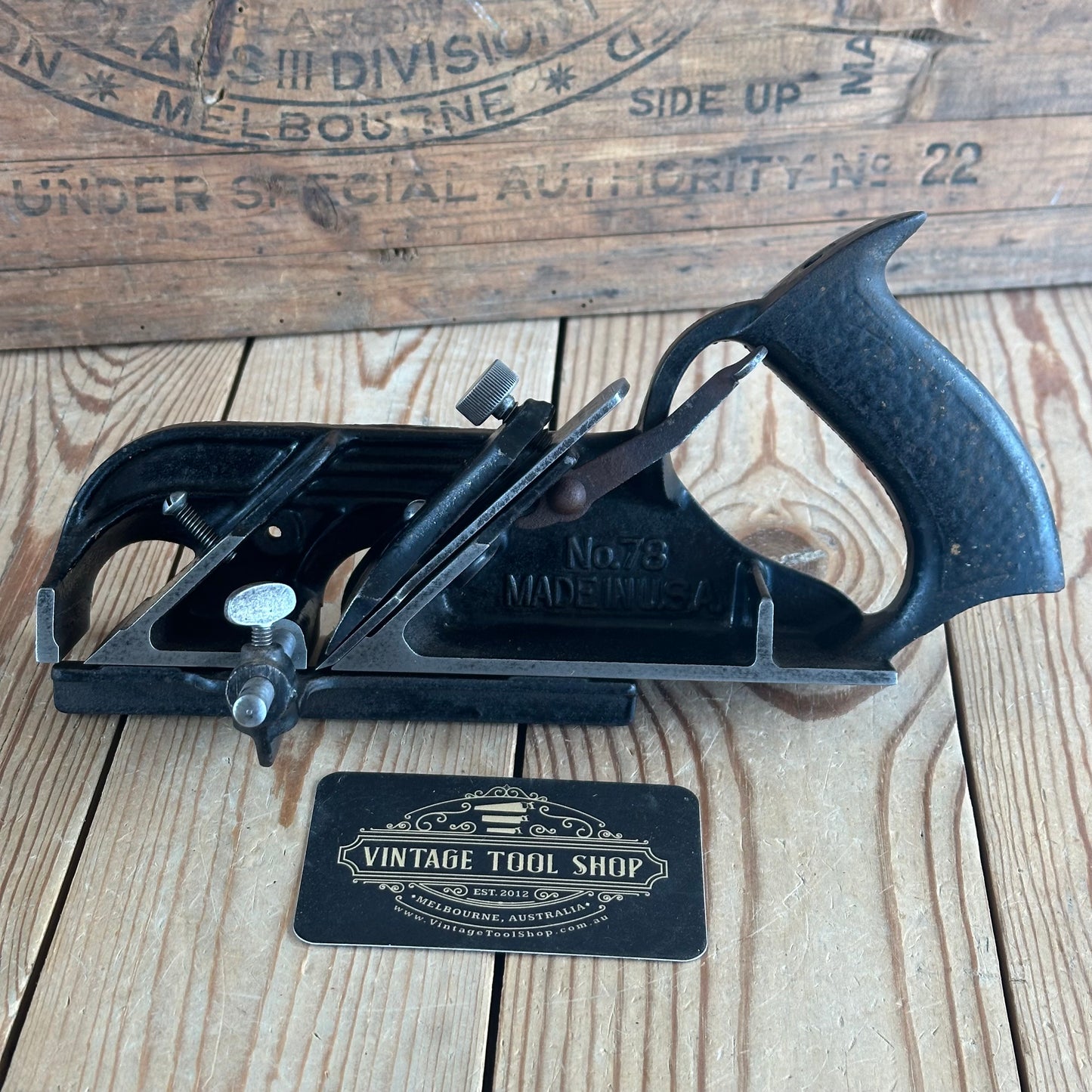 H2355 Vintage STANLEY USA Sweetheart No.78 Duplex RABBET rebate plane