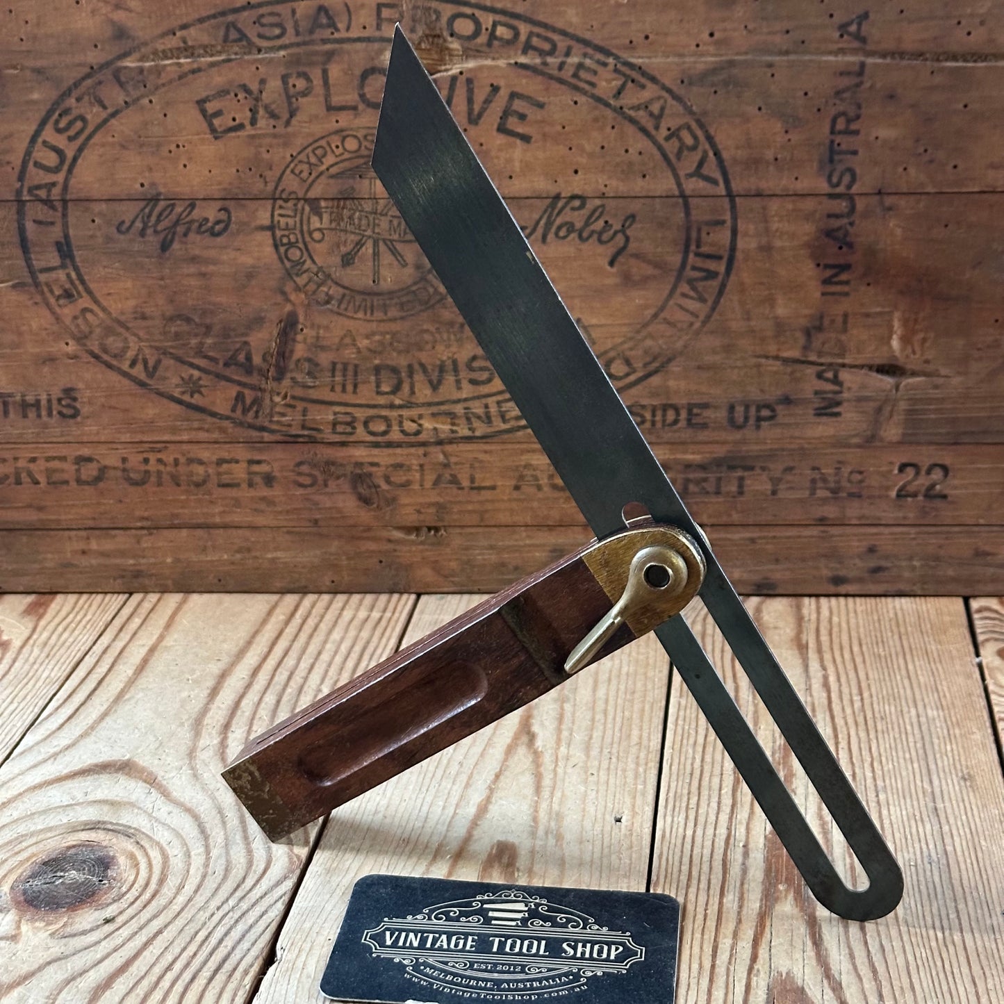 H2476 CLEAN! Vintage Rosewood & brass 10” BEVEL