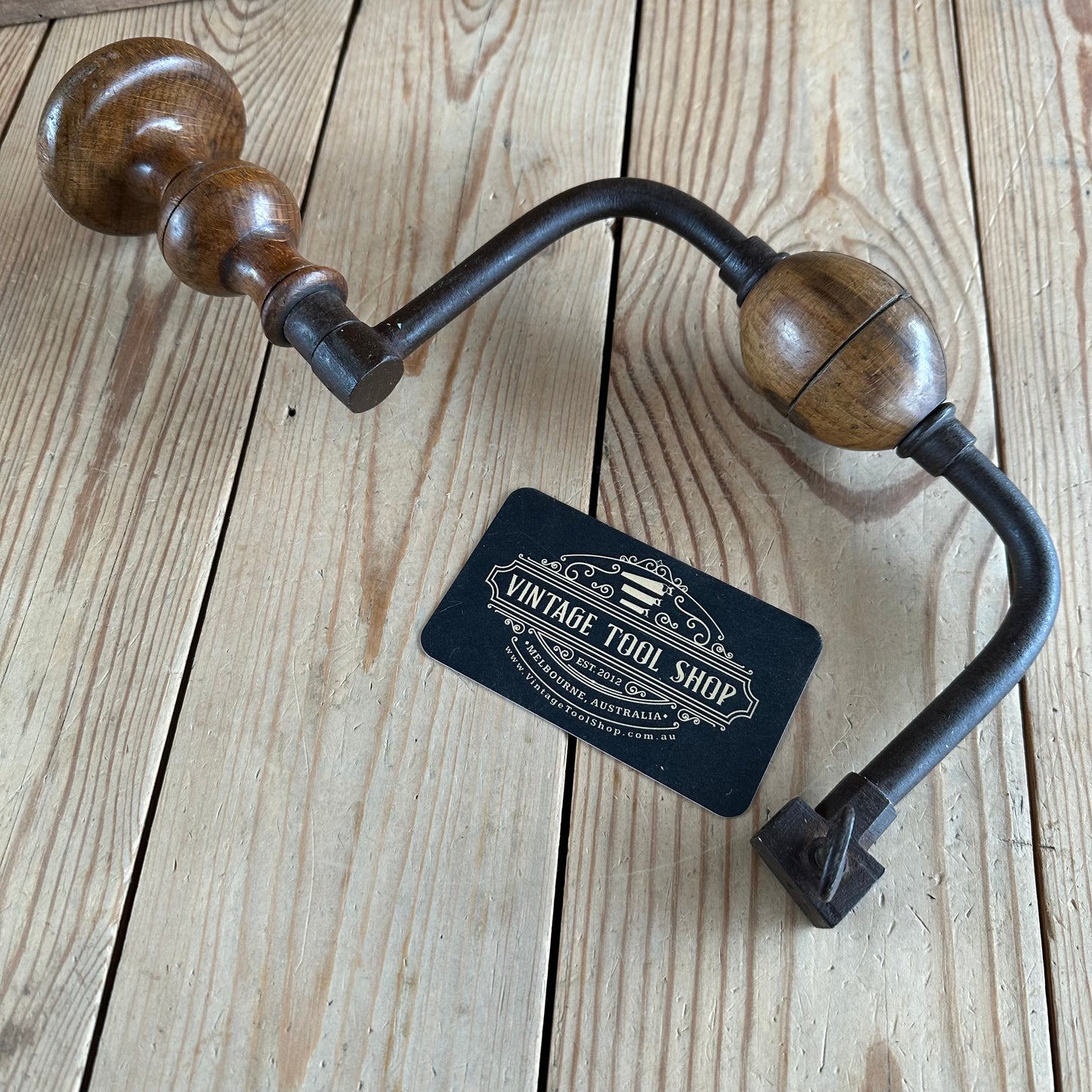 T9020 Antique FRENCH Early Style BRACE Ornate Handle Drill