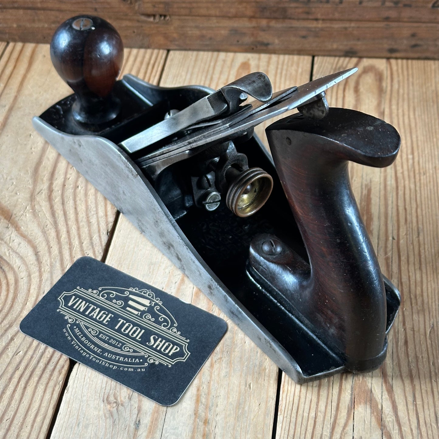 N1866 Vintage STANLEY USA Type 11 No.4 1/2 PLANE with Rosewood handles