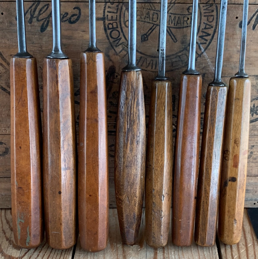 SOLD T9999 Vintage set of 8 x S.J. ADDIS Carving CHISELS