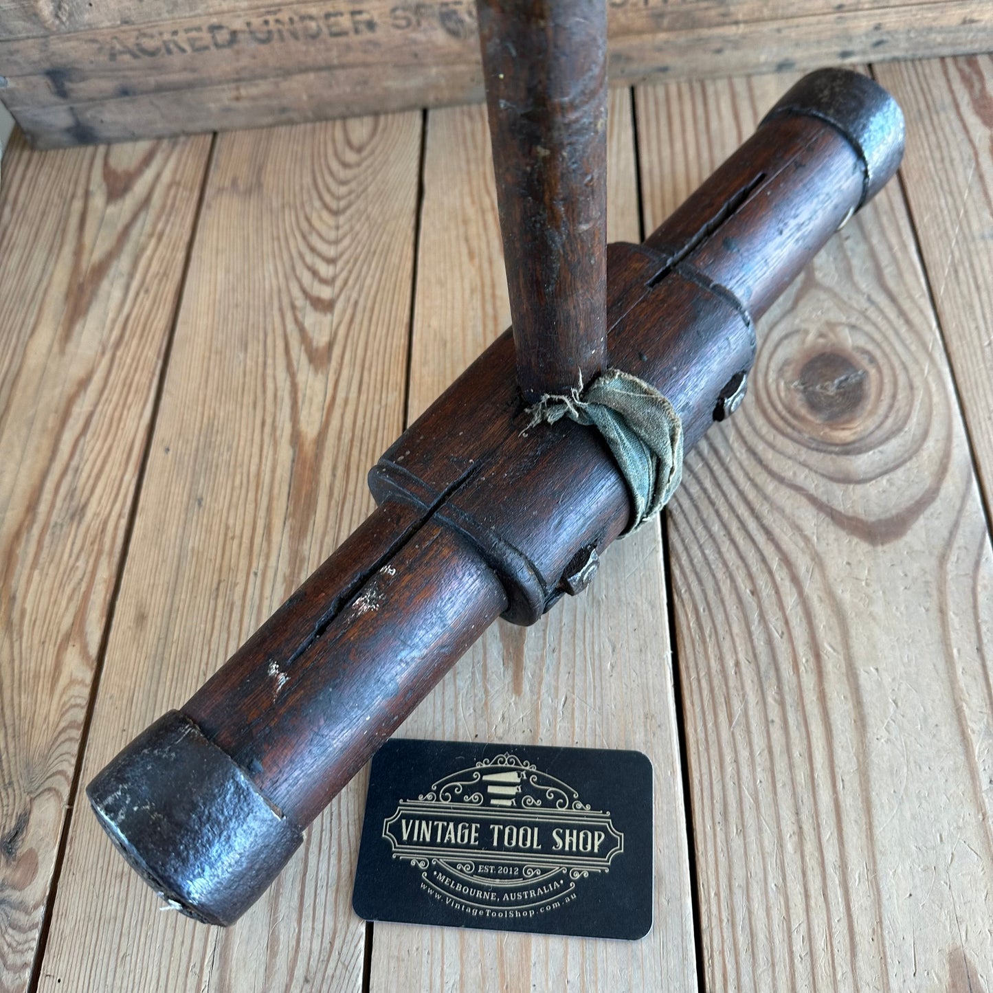 H2343 Antique CAULKING MALLET shipwrights tool