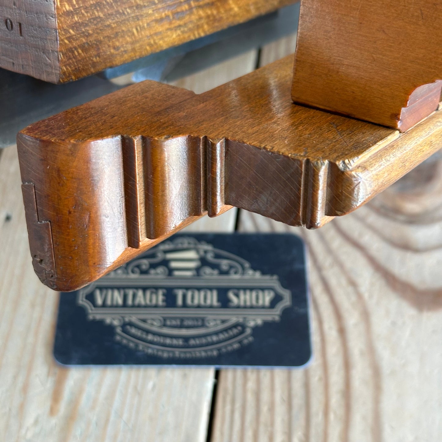 T8553 Antique OHIO TOOL CO No:101 Boxwood Armed PLOUGH PLANE