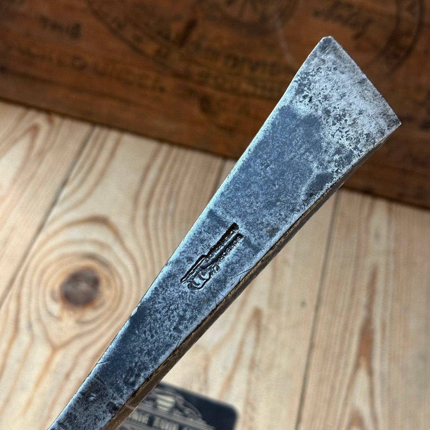 D1892 ANCIENT! Large antique 40mm EUROPEAN SKEW Carving CHISEL