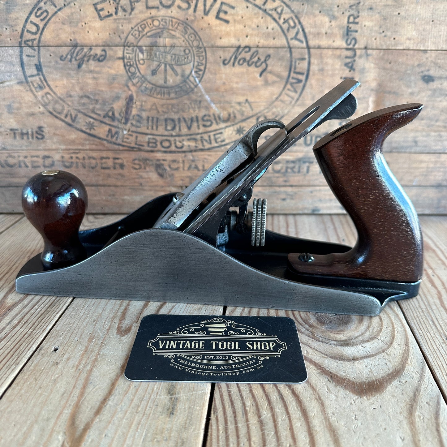 H1205 Vintage SARGENT No:410 wide smoothing PLANE with Mahogany handles