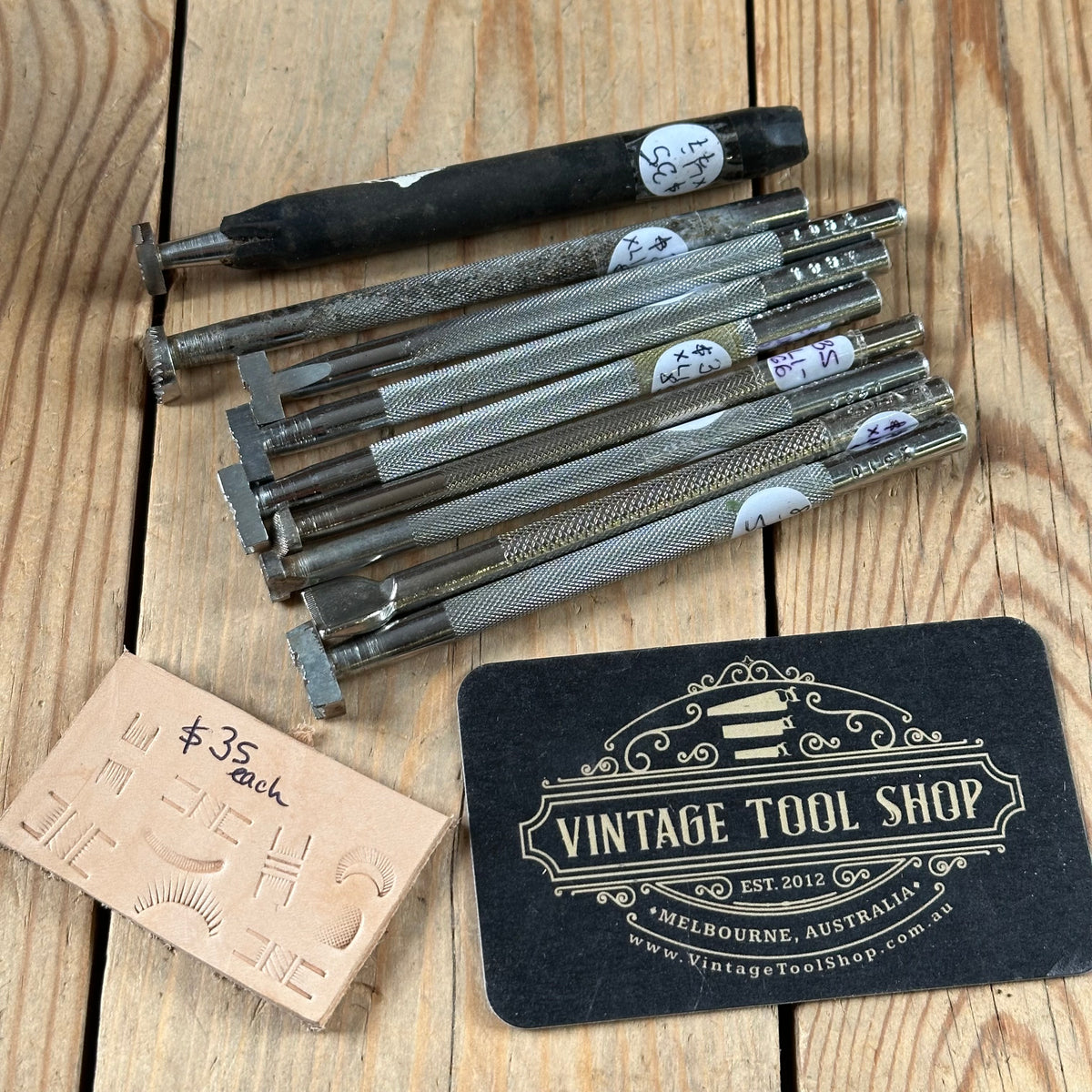 XL1 Vintage 1 x LEATHER work STAMP or PUNCH cool motif